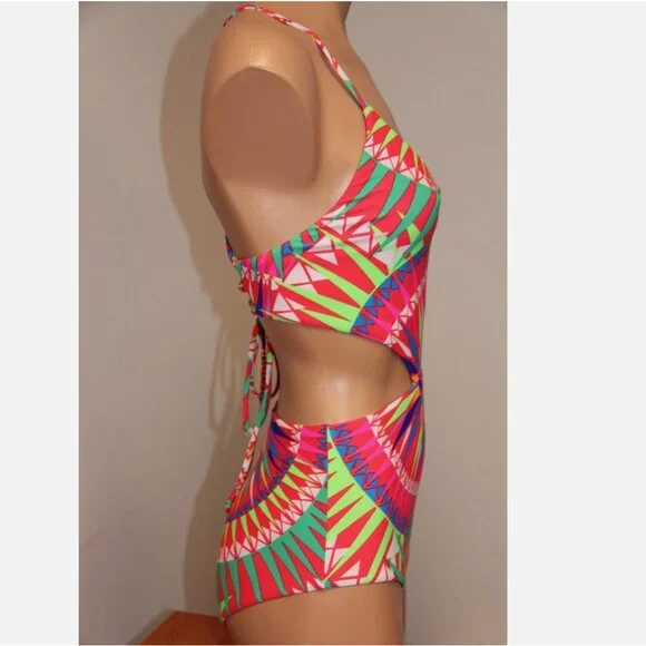 NWT Mara Hoffman Swim Swimsuit Bikini One piece monokini Sz XS SPN Red